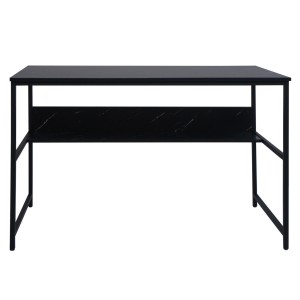 Mesa de Oficina EVOKE, Estructura Metálica, Superficie de Madera color Negro efecto Mármol
