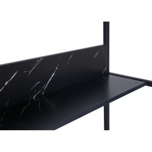 Mesa de Oficina EVOKE, Estructura Metálica, Superficie de Madera color Negro efecto Mármol