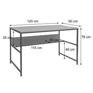 Mesa de Oficina EVOKE, Estructura Metálica, Superficie de Madera color Negro efecto Mármol