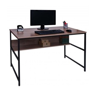 Mesa de Oficina EVOKE, Estructura Metálica, Superficie de Madera color Negro efecto Mármol