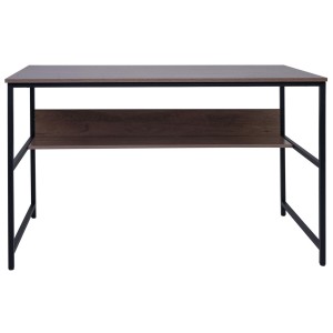 Mesa de Oficina EVOKE, Estructura Metálica, Superficie de Madera color Negro efecto Mármol