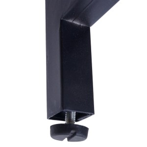Mesa de Oficina EVOKE, Estructura Metálica, Superficie de Madera color Negro efecto Mármol