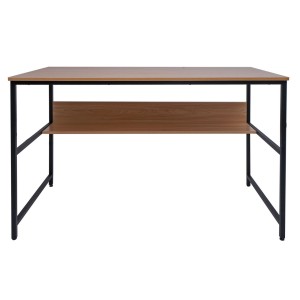 Mesa de Oficina EVOKE, Estructura Metálica, Superficie de Madera color Negro efecto Mármol