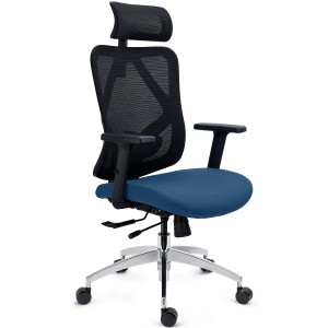 Silla Ergonómica LONDON, Ajustable, Base Metal, En Negro