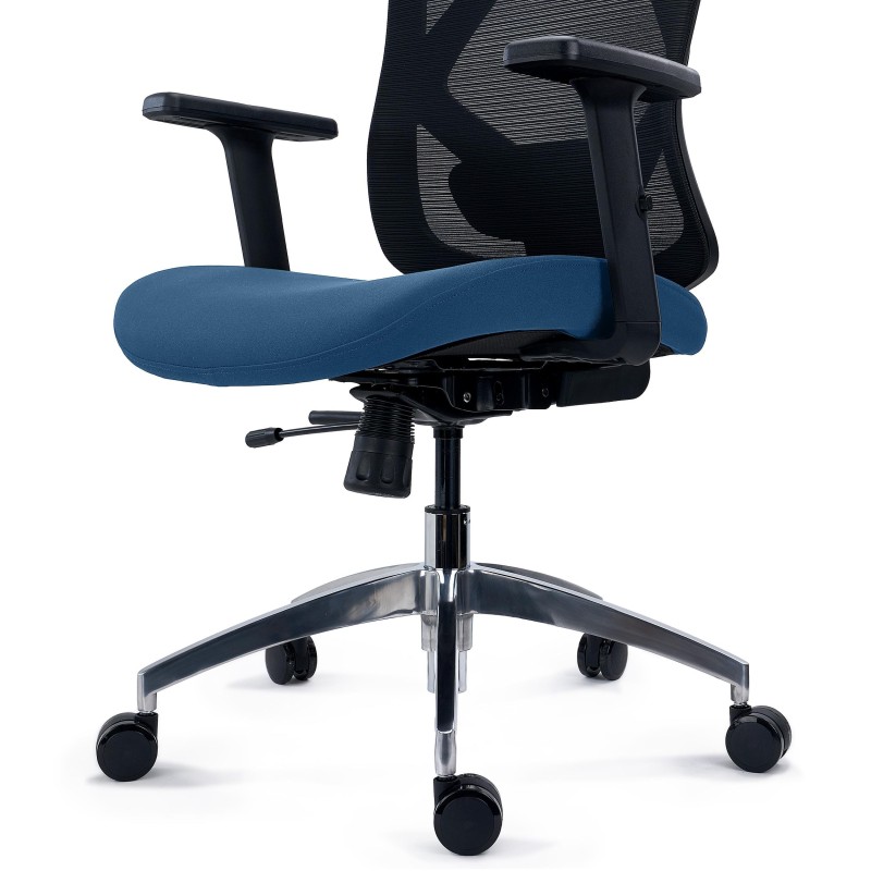 Silla Ergonómica LONDON, Ajustable, Base Metal, En Negro