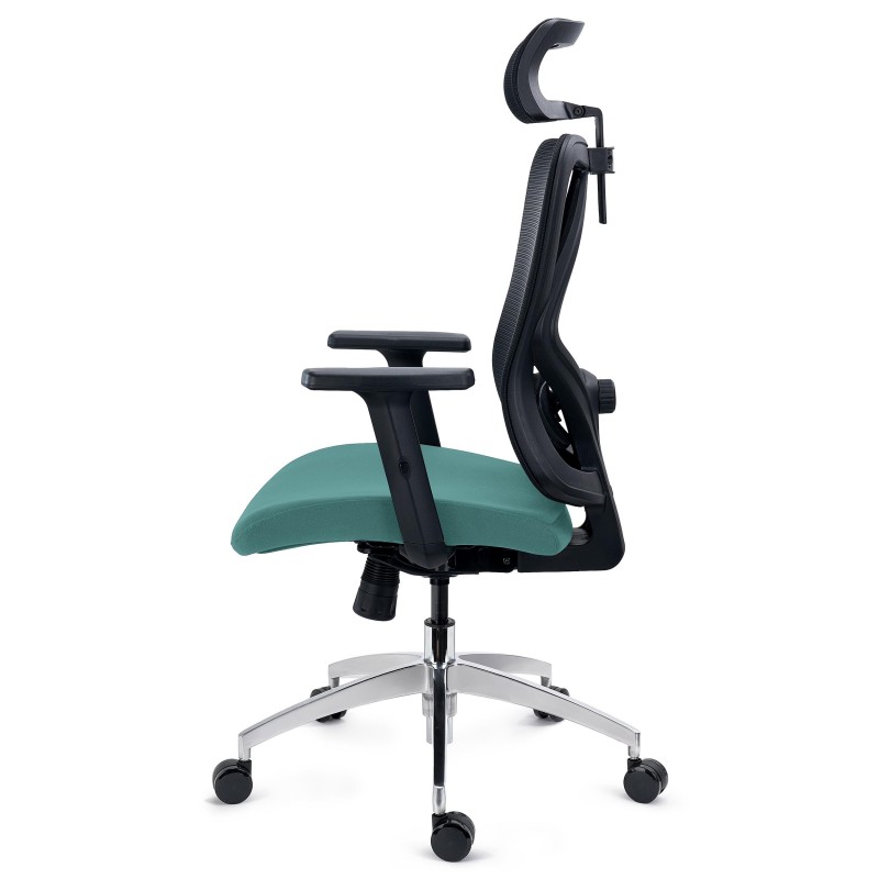 Silla Ergonómica LONDON, Ajustable, Base Metal, En Negro