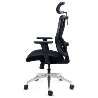 Silla Ergonómica LONDON, Ajustable, Base Metal, En Negro 2