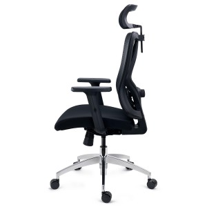 Silla Ergonómica LONDON, Ajustable, Base Metal, En Negro