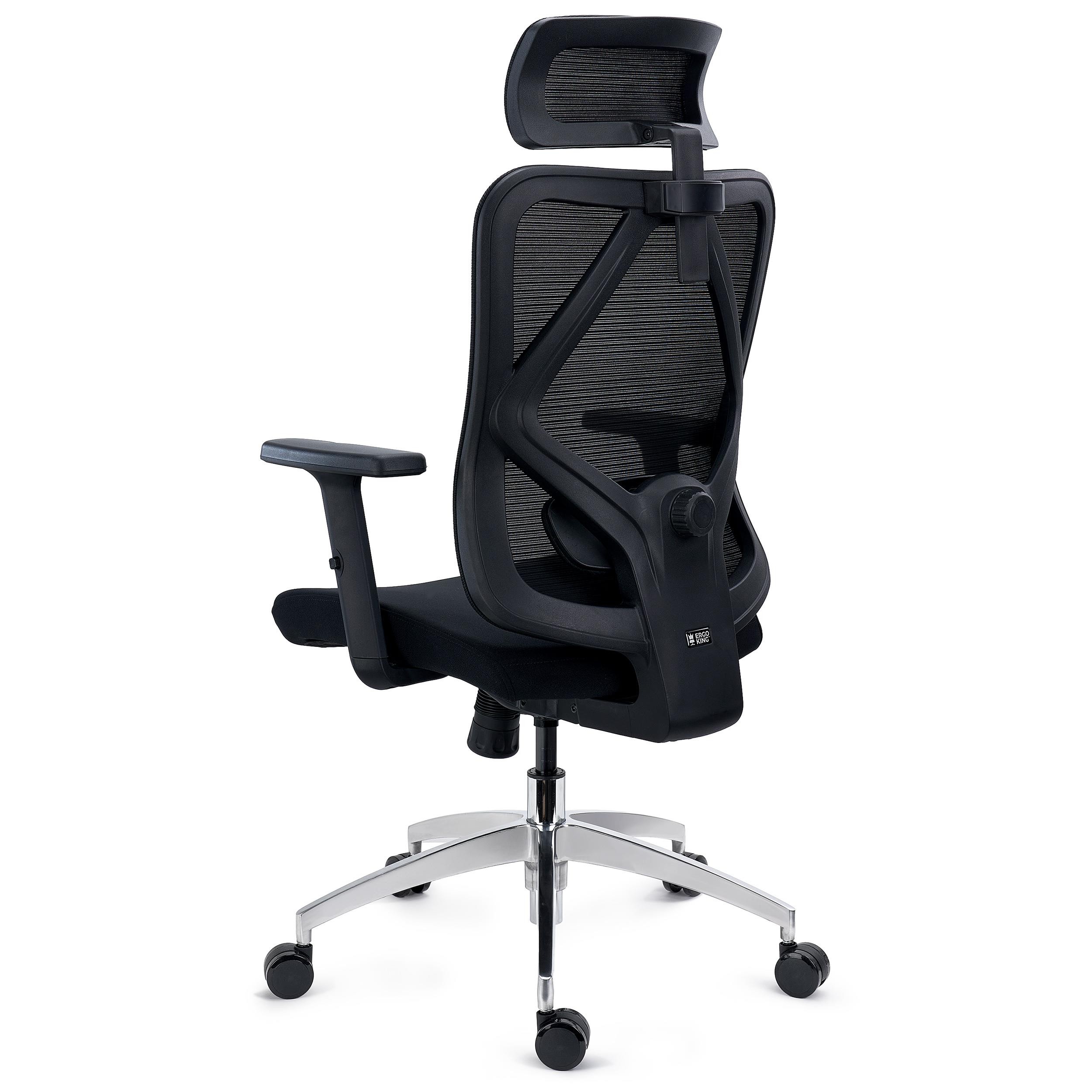 Silla Ergonómica LONDON, Soporte Lumbar Ajustable, Asiento Deslizante, Brazos 3D, Uso 8H, Negro