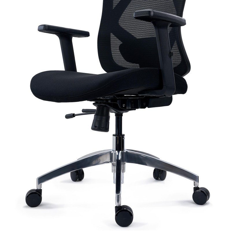 Silla Ergonómica LONDON, Ajustable, Base Metal, En Negro