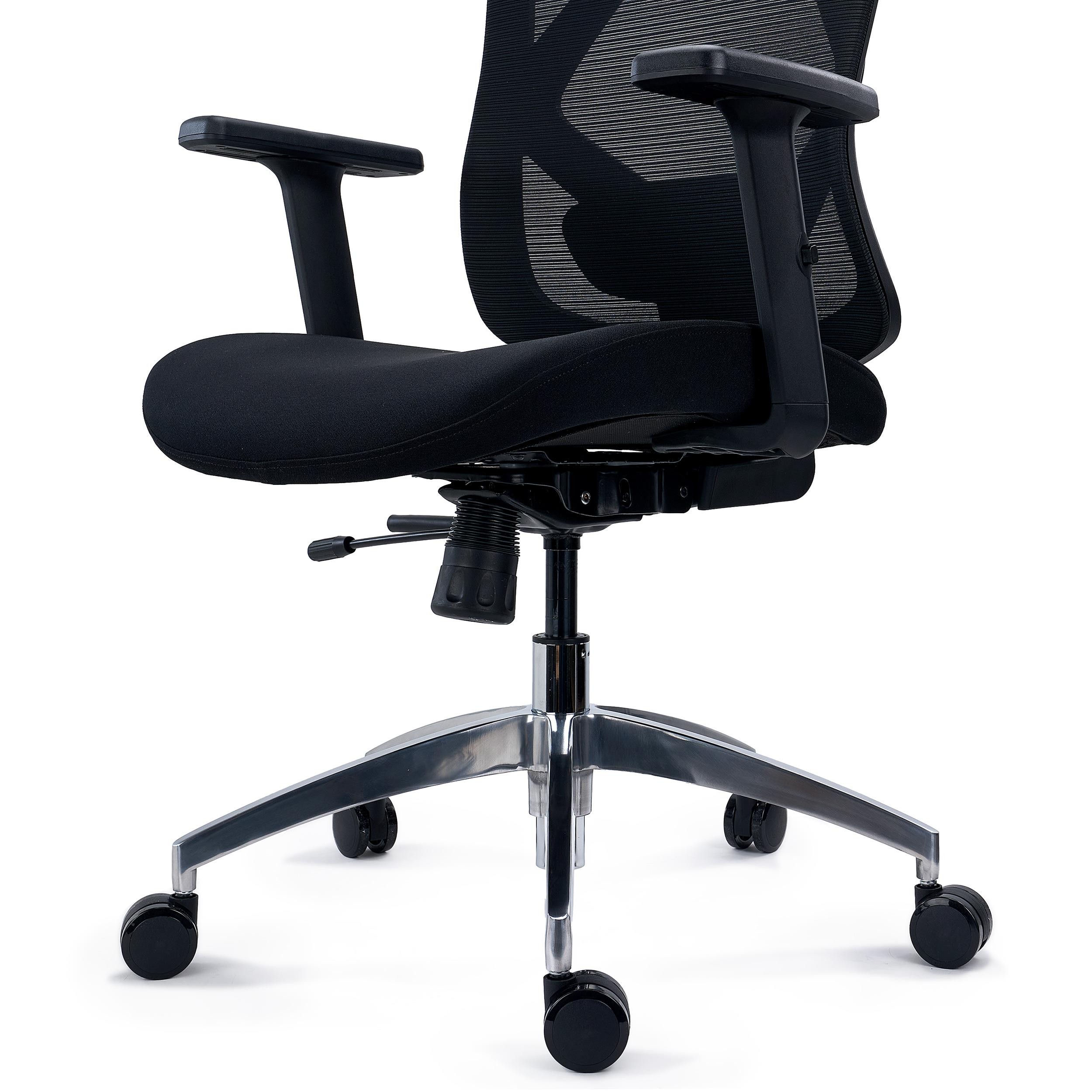 Silla Ergonómica LONDON, Soporte Lumbar Ajustable, Asiento Deslizante, Brazos 3D, Uso 8H, Negro