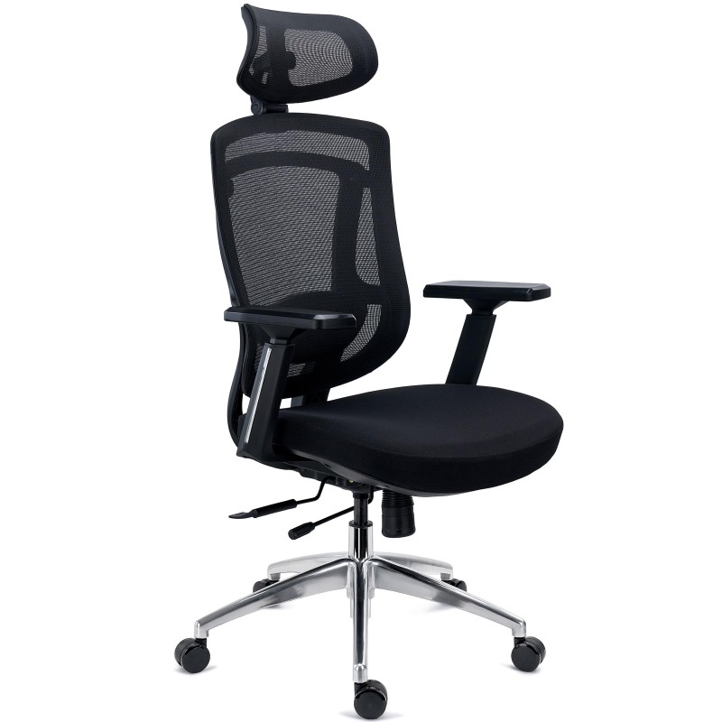 Silla Ergonómica ASTON, Elegante y Ajustable, Uso 8H, Negro