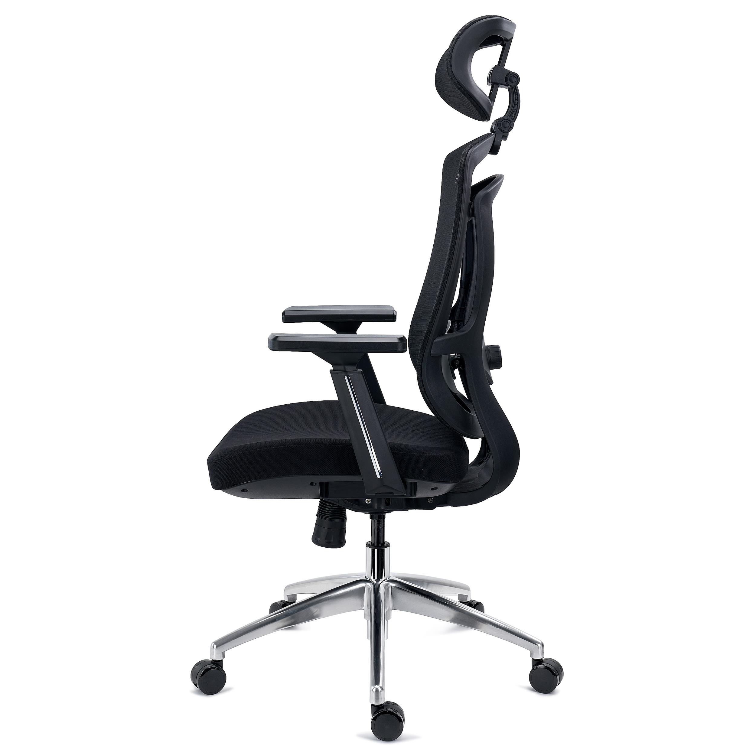 Silla Ergonómica ASTON, Soporte Lumbar 3D, Asiento Inyectado Deslizante, Uso Profesional 8H, Negro