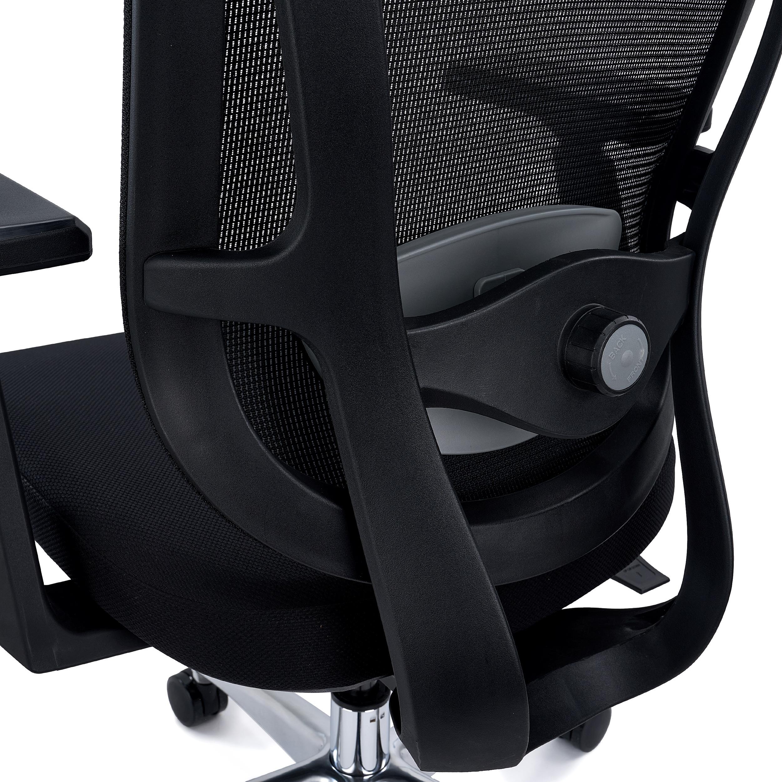 Silla Ergonómica ASTON, Soporte Lumbar 3D, Asiento Inyectado Deslizante, Uso Profesional 8H, Negro