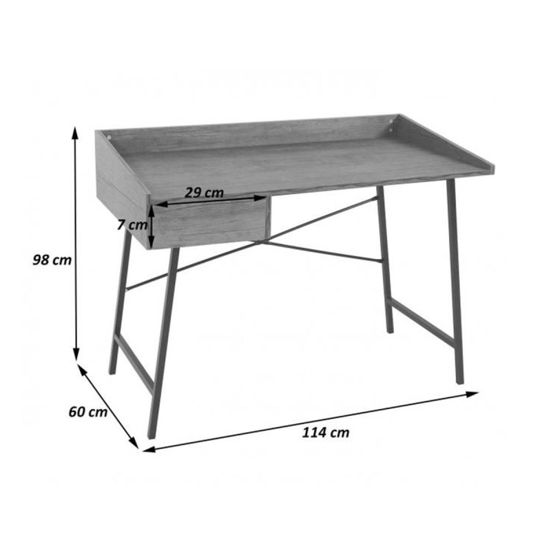 Mesa para Ordenador PHOENIX, en Metal y Madera, color Roble