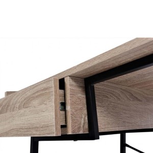 Mesa para Ordenador PHOENIX, en Metal y Madera, color Roble