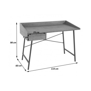 Mesa para Ordenador PHOENIX, en Metal y Madera, color Roble