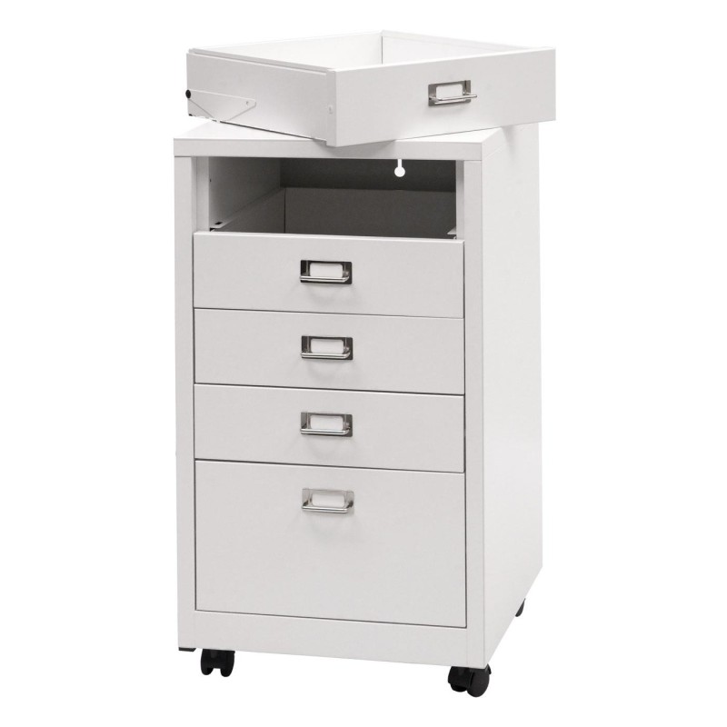 Archivador DONY 5 CAJONES, 40x41x75 cm, en Acero Blanco