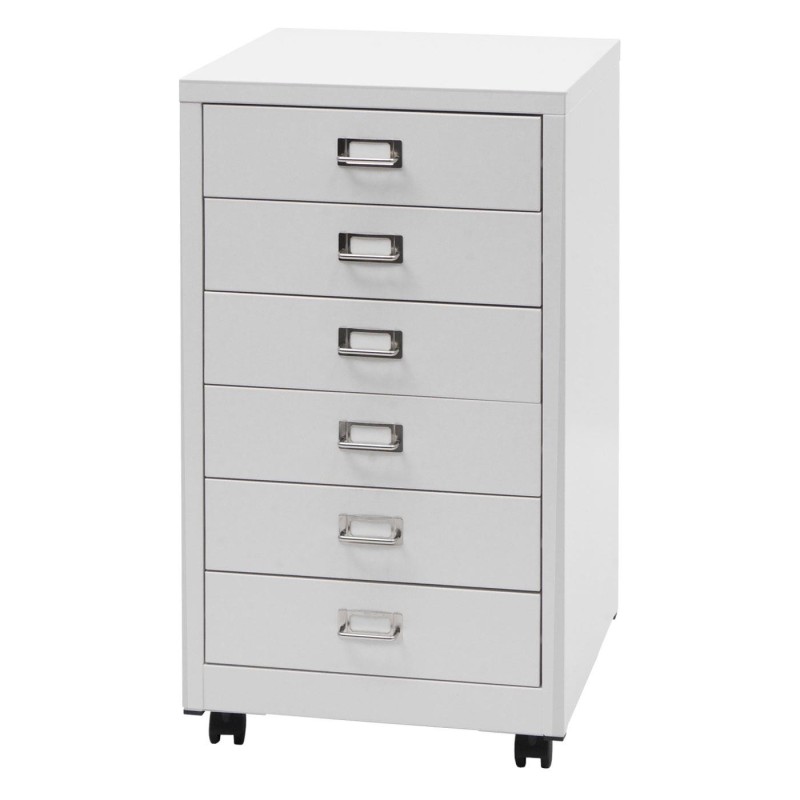 Archivador DONY 6 CAJONES, 40x41x75 cm, en Acero Blanco