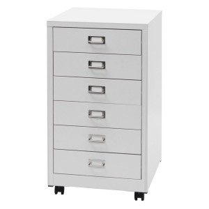 Archivador DONY 6 CAJONES, 40x41x75 cm, en Acero Blanco