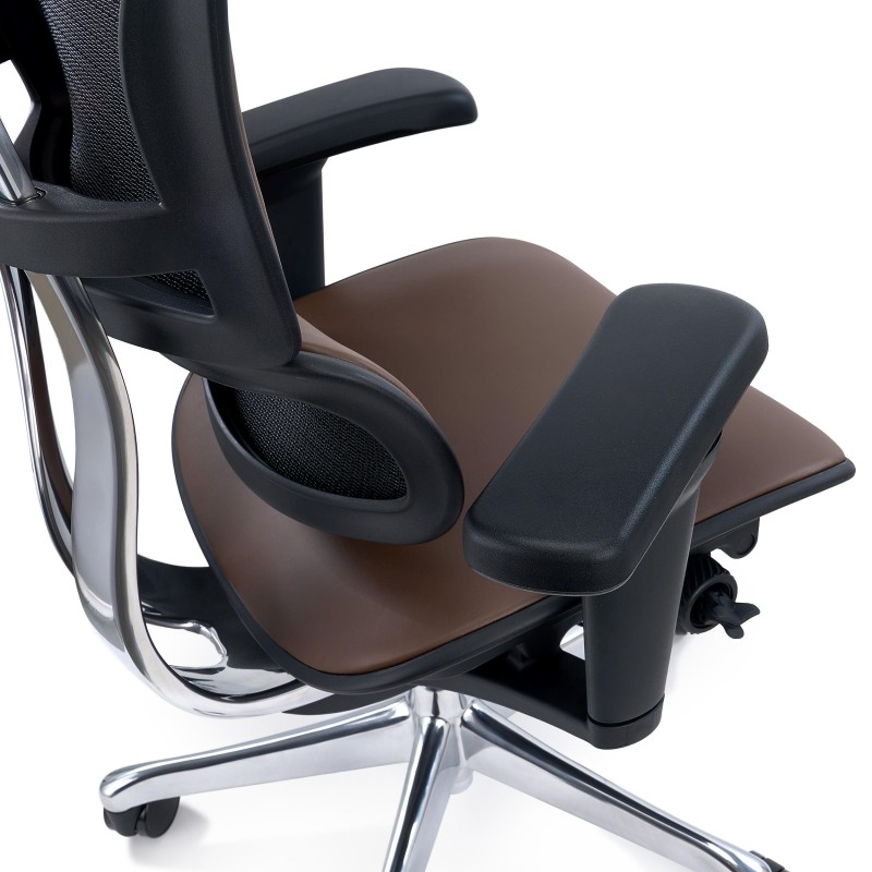Sillas Ergonómica ERGOULTRA, Máximos Ajustes, En Piel Negra