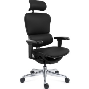 Sillas Ergonómica ERGOULTRA, Máximos Ajustes, En Piel Negra