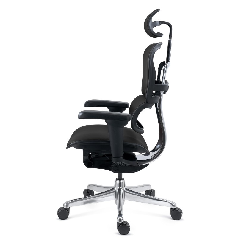 Sillas Ergonómica ERGOULTRA, Máximos Ajustes, En Piel Negra