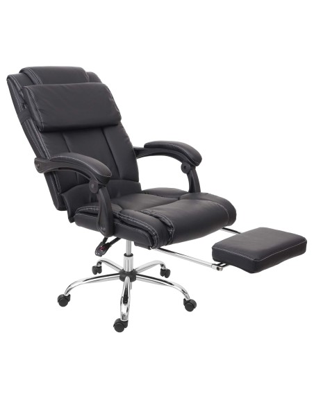 Sillón de oficina PARAGUAY en piel color negro