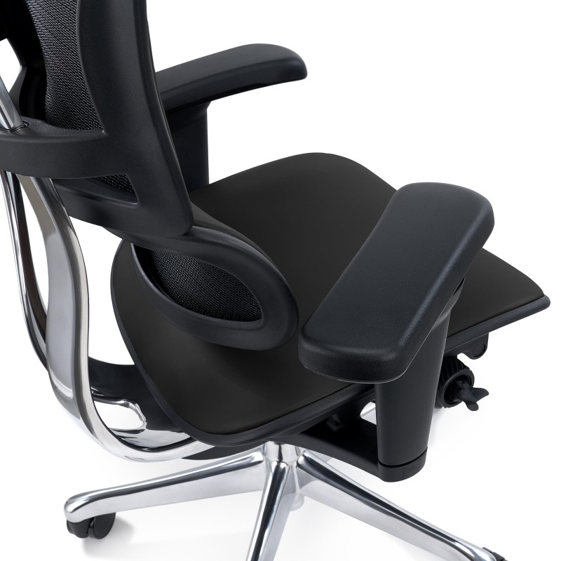 Sillas Ergonómica ERGOULTRA, Máximos Ajustes, En Piel Negra