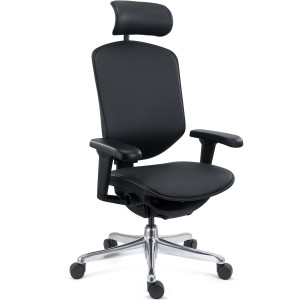 Sillas Ergonómica ENJOY, Máximos Ajustes, En Piel Negra