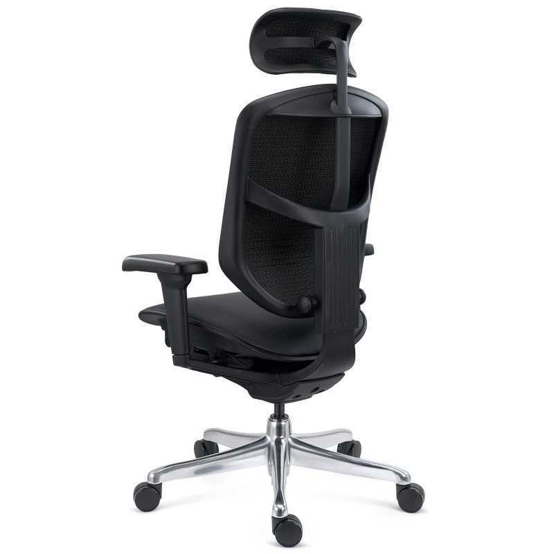 Sillas Ergonómica ENJOY, Máximos Ajustes, En Piel Negra