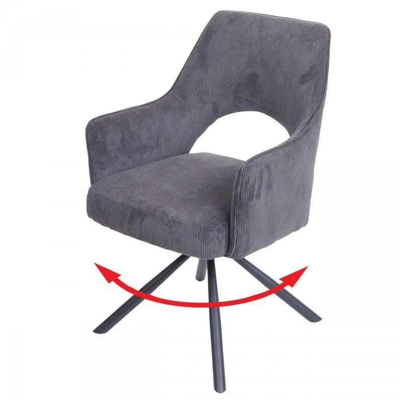 Silla de Confidente Giratoria ANNIE en Pana color Gris