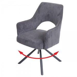Silla de Confidente Giratoria ANNIE en Pana color Gris