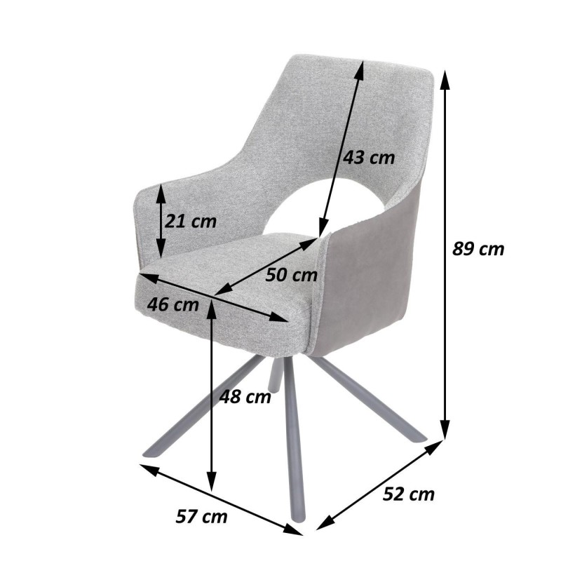 Silla de Confidente Giratoria ANNIE en Pana color Gris