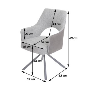 Silla de Confidente Giratoria ANNIE en Pana color Gris