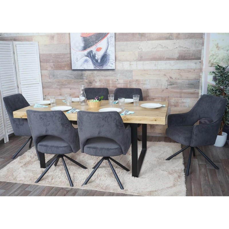 Silla de Confidente Giratoria ANNIE en Pana color Gris