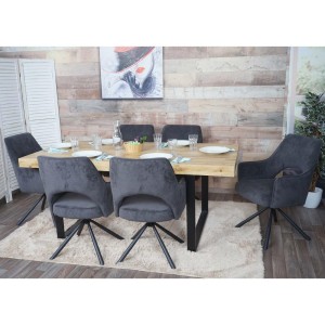 Silla de Confidente Giratoria ANNIE en Pana color Gris
