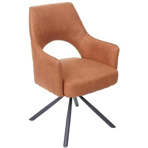 Silla de Confidente Giratoria ANNIE en Piel color Marrón