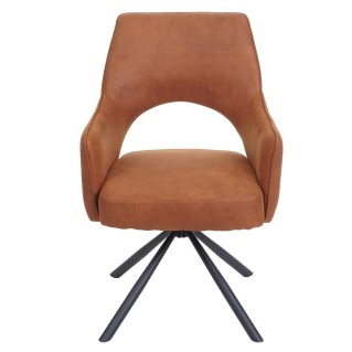 Silla de Confidente Giratoria ANNIE en Piel color Marrón 2