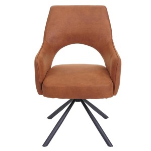 Silla de Confidente Giratoria ANNIE en Piel color Marrón