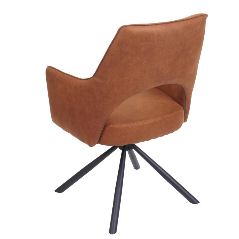 Silla de Confidente Giratoria ANNIE en Piel color Marrón