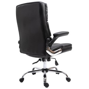 Sillón de oficina ALEXANDER, Brazos Abatibles, Mecanismo Basculante, en Piel color Negro
