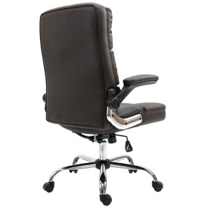 Sillón de oficina ALEXANDER, Brazos Abatibles, Mecanismo Basculante, en Piel color Negro