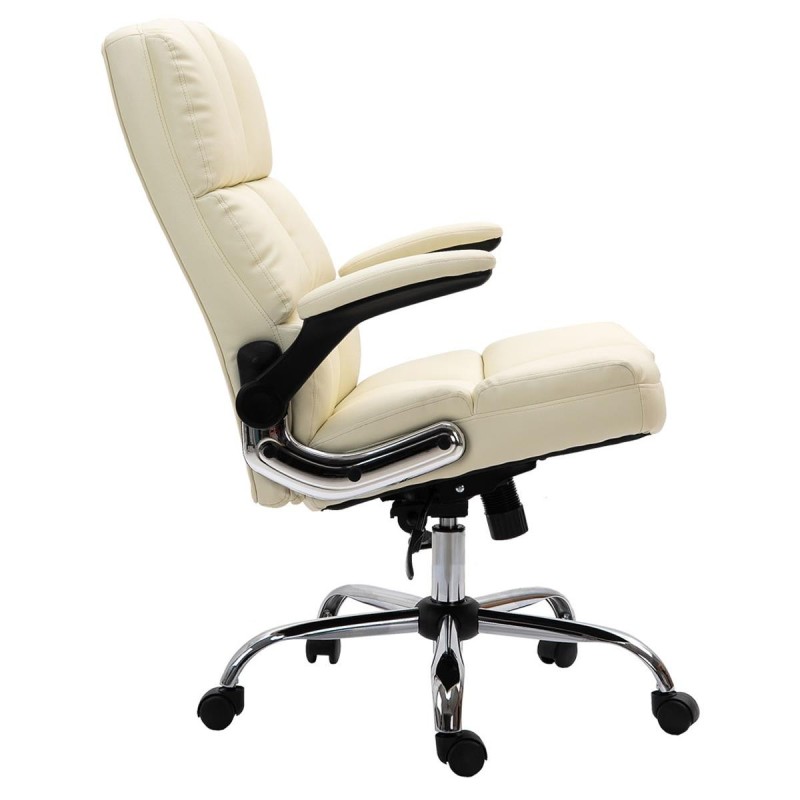 Sillón de oficina ALEXANDER, Brazos Abatibles, Mecanismo Basculante, en Piel color Negro