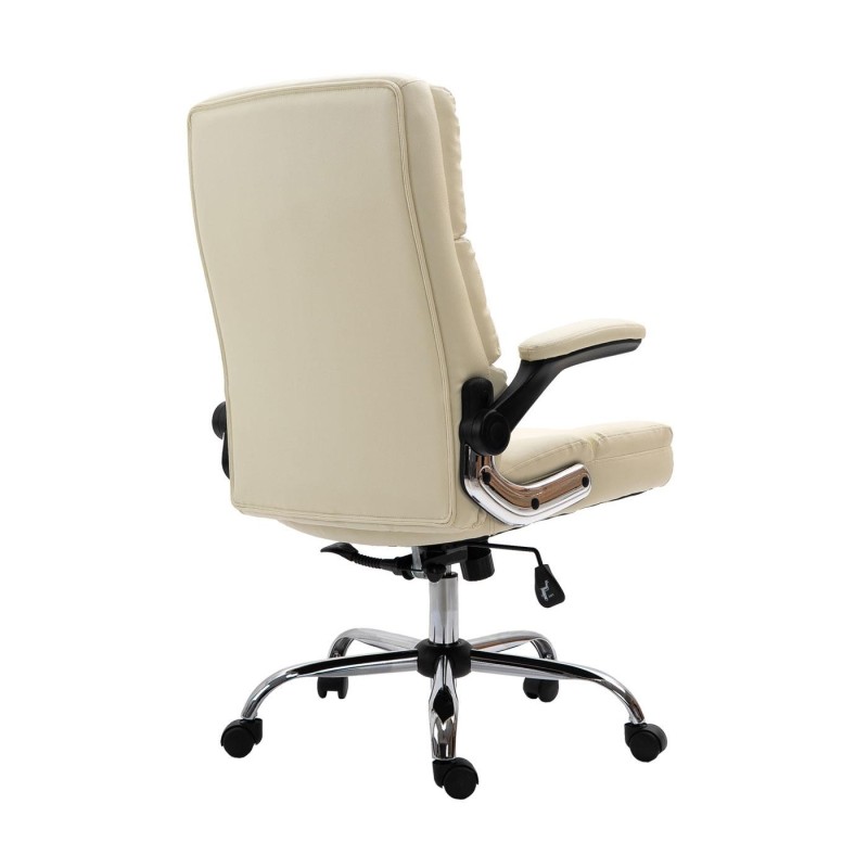Sillón de oficina ALEXANDER, Brazos Abatibles, Mecanismo Basculante, en Piel color Negro