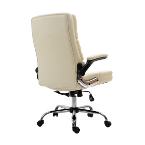 Sillón de oficina ALEXANDER, Brazos Abatibles, Mecanismo Basculante, en Piel color Negro