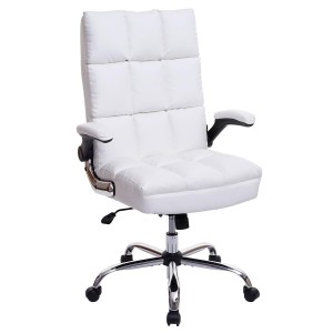 Sillón de oficina ALEXANDER, Brazos Abatibles, Mecanismo Basculante, en Piel color Negro