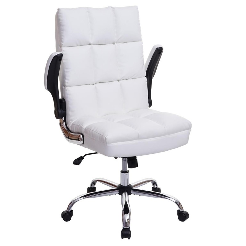 Sillón de oficina ALEXANDER, Brazos Abatibles, Mecanismo Basculante, en Piel color Negro