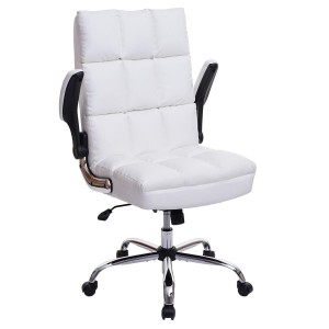 Sillón de oficina ALEXANDER, Brazos Abatibles, Mecanismo Basculante, en Piel color Negro