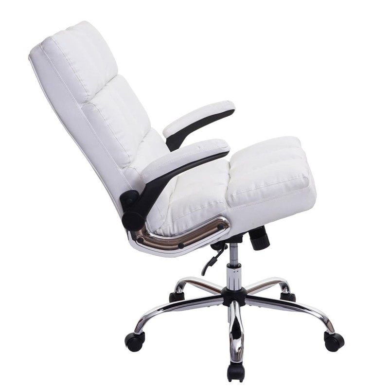 Sillón de oficina ALEXANDER, Brazos Abatibles, Mecanismo Basculante, en Piel color Negro